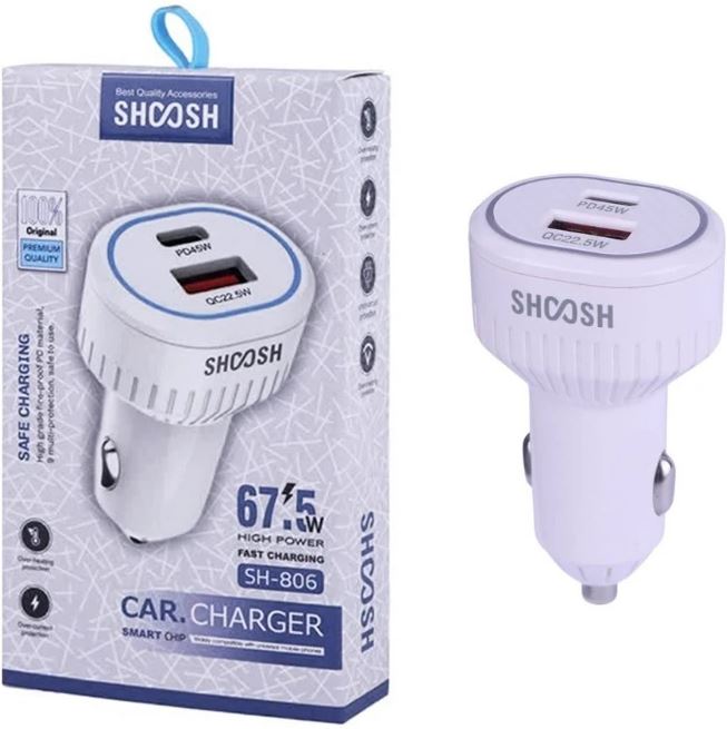 شارژر فندکی 67.5 وات SHOOSH مدل SH806