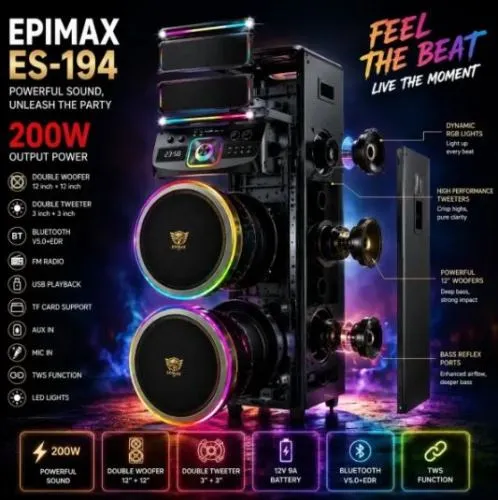 اسپیکر پارتی باکس EPIMAX مدل ES-194